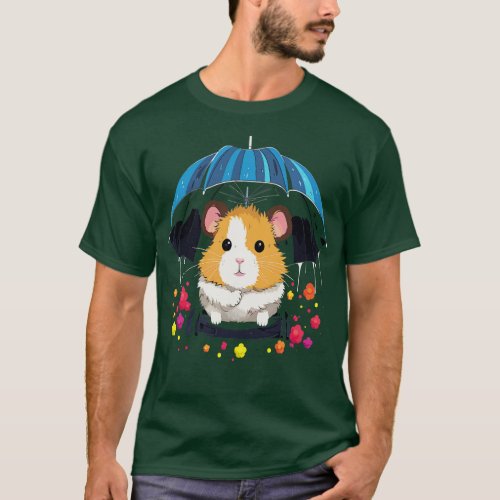 Hamster Rainy Day With Umbrella T_Shirt