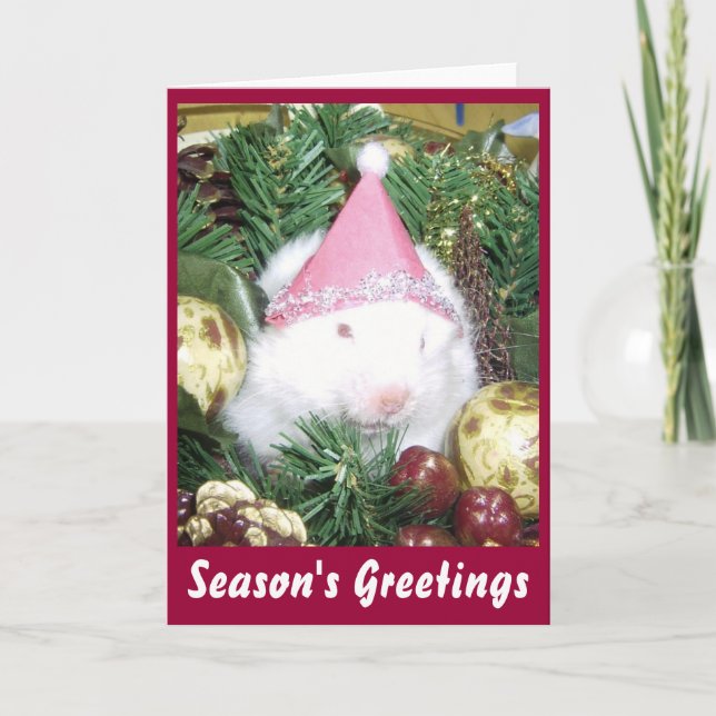 Hamster Season's Greetings Holiday Card (Front)