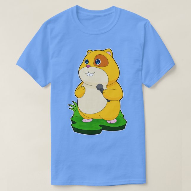 Hamster Singer Microphone Music T-Shirt (Design Front)