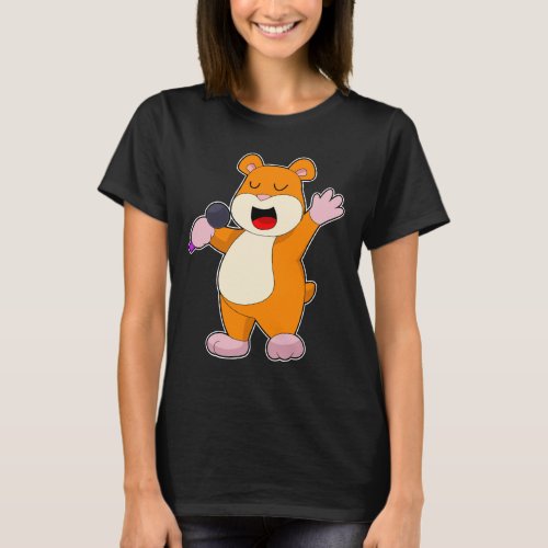 Hamster Singer Microphone Music T_Shirt