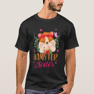 Hamster Sister Cute Flowers Hamster Bow Tie Mother T-Shirt