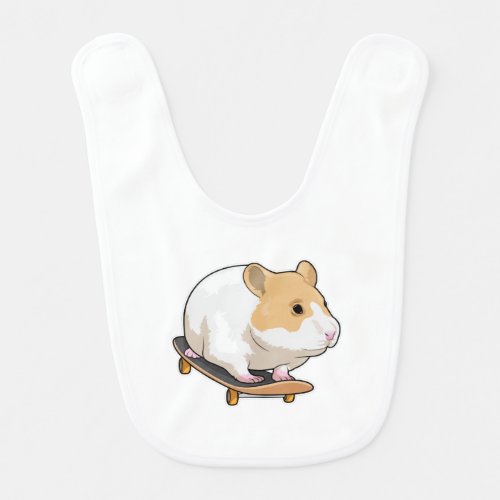 Hamster Skater Skateboard Baby Bib