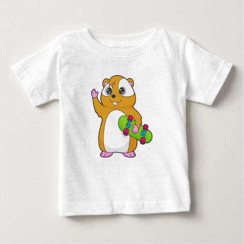 Hamster Skater Skateboard Baby T_Shirt