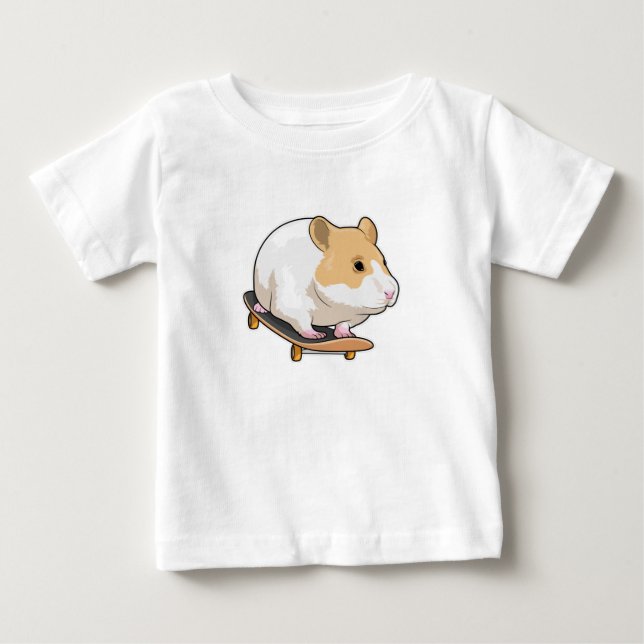 Hamster Skater Skateboard Baby T-Shirt (Front)