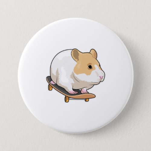 Hamster Skater Skateboard Button