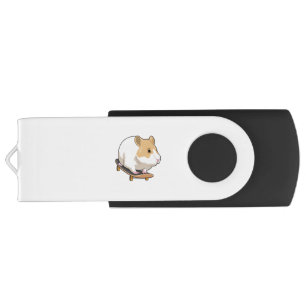 Hamster Skater Skateboard Flash Drive