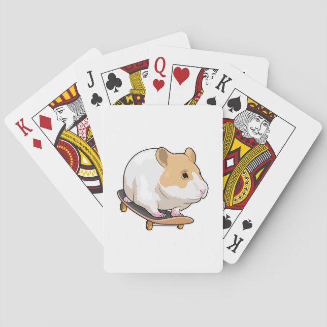 Hamster Skater Skateboard Poker Cards (Back)