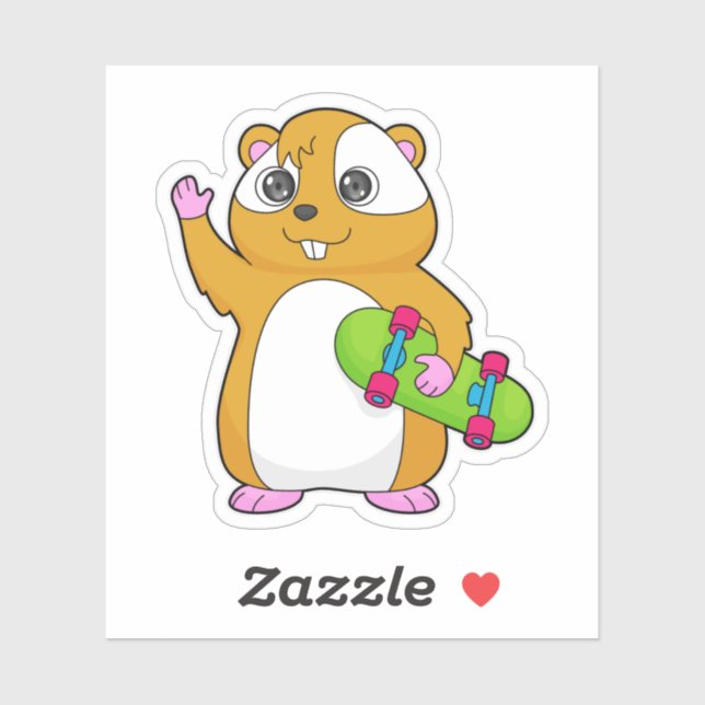 Hamster Skater Skateboard Sticker (Sheet)