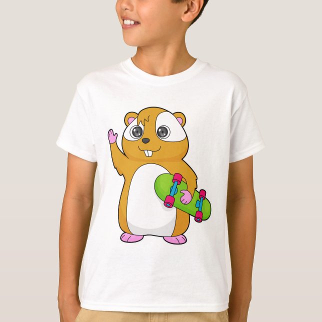 Hamster Skater Skateboard T-Shirt (Front)