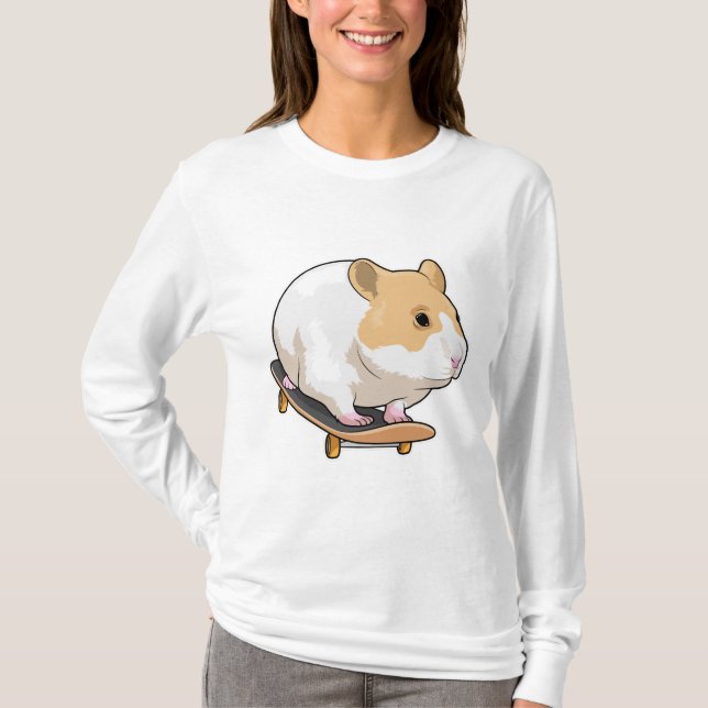 Hamster Skater Skateboard T-Shirt (Front)