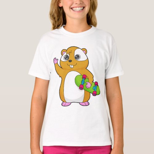 Hamster Skater Skateboard T_Shirt