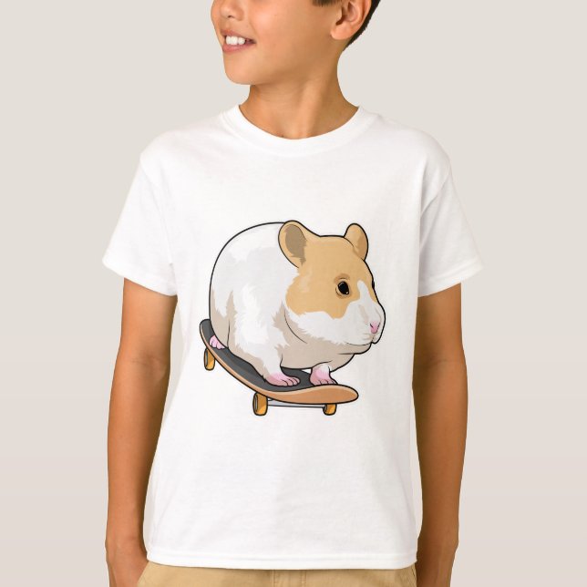 Hamster Skater Skateboard T-Shirt (Front)
