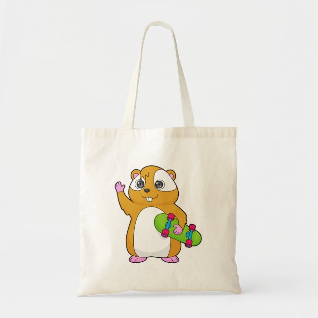 Hamster Skater Skateboard Tote Bag (Front)