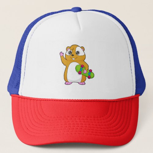 Hamster Skater Skateboard Trucker Hat