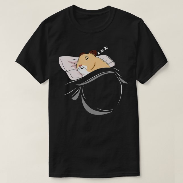 Hamster Sleeping Hammy Pajamas Nap PJs Outfit Gift T-Shirt (Design Front)