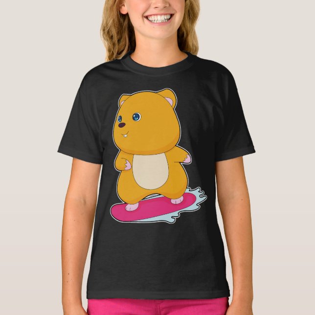 Hamster Snowbaord Winter sports T-Shirt (Front)