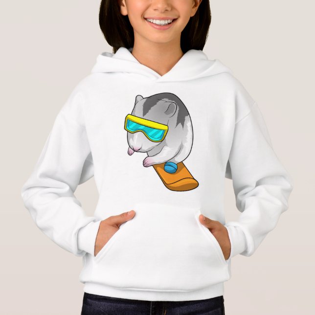 Hamster Snowboarder Snowboard Hoodie (Front)