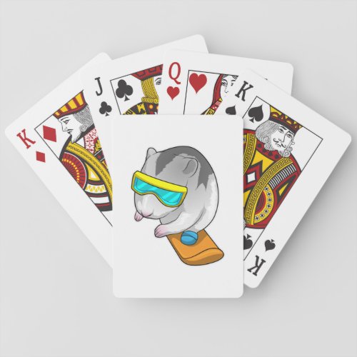Hamster Snowboarder Snowboard Playing Cards