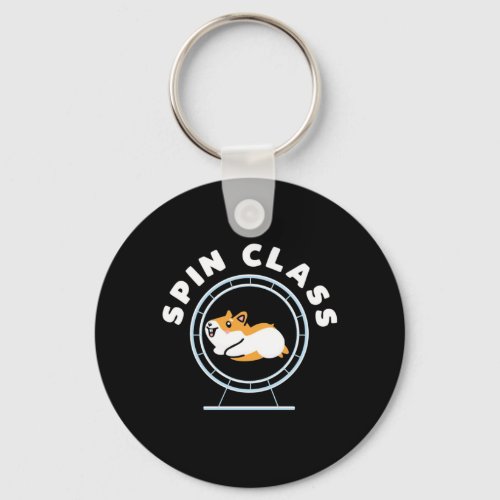 Hamster Spin Class Keychain