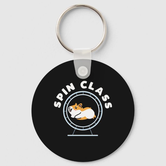 Hamster Spin Class Keychain (Front)