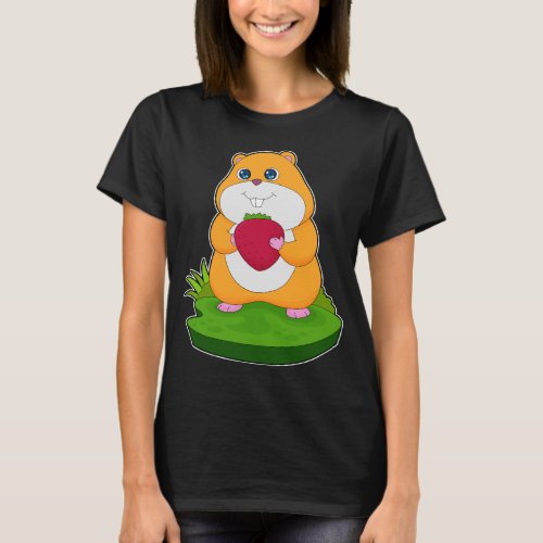 Hamster Strawberry Fruit T_Shirt