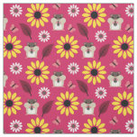 Hamster &amp; Sunflower Seamless Pattern Fabric