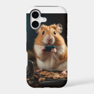 Hamster talking on cell phone iPhone 17 case