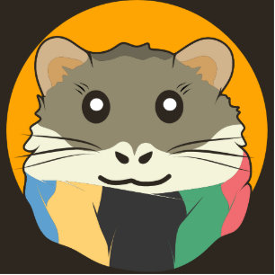 Hamster 🐹 the naughty animal with a striped scarf cutout