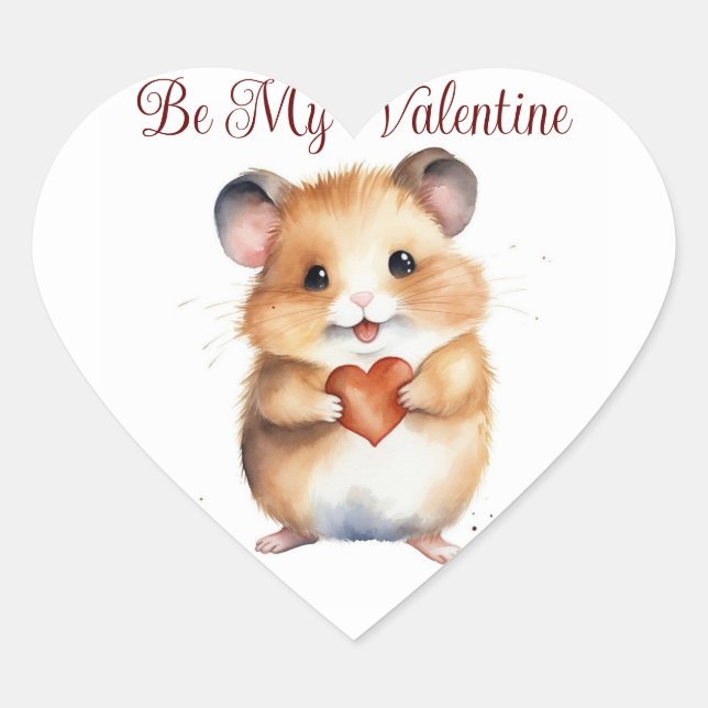 Hamster Valentine's Day Sticker (Front)
