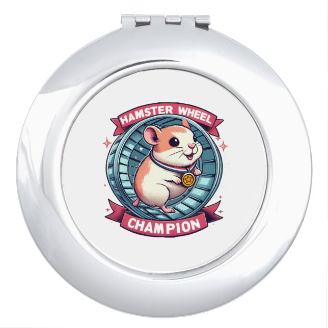 Hamster Wheel Champion Compact Mirror (Front)