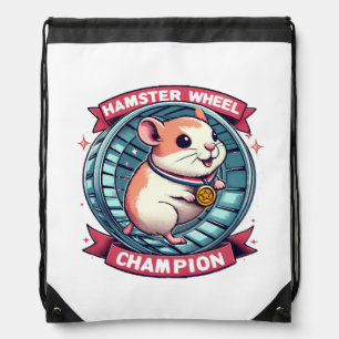 Hamster Wheel Champion Drawstring Bag