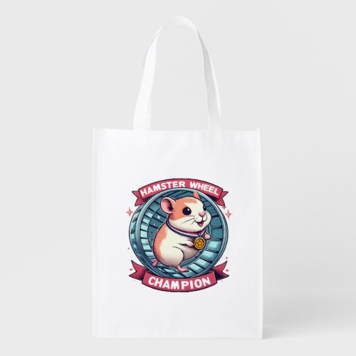 Hamster Wheel Champion Grocery Bag
