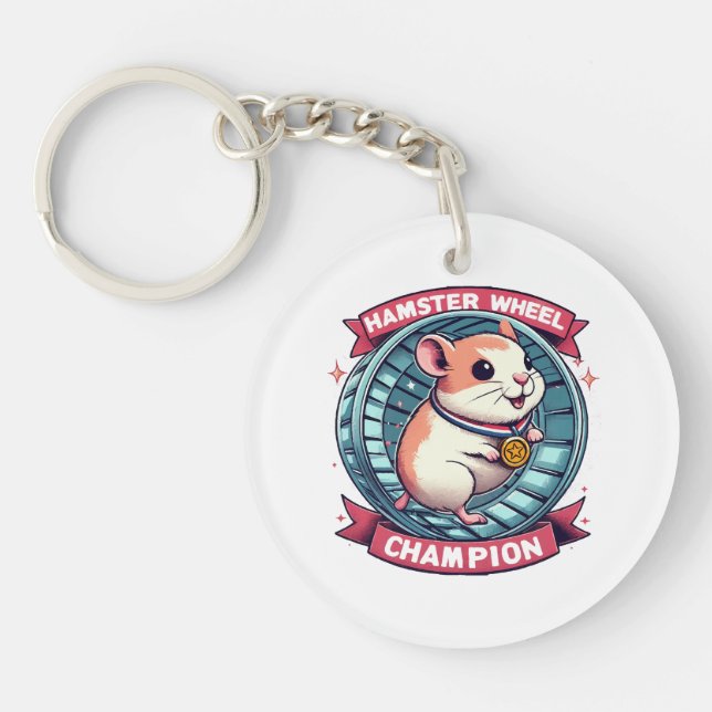 Hamster Wheel Champion Keychain (Front)