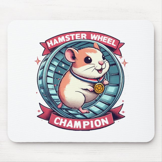 Hamster Wheel Champion Mouse Pad (Front)