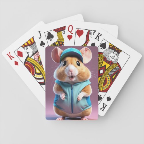 Hamster Wheel Hustle Tees Round and Round We Go Playing Cards