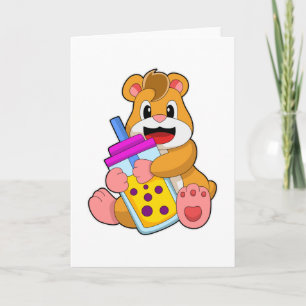 Hamster with Baby bottle Juice Card