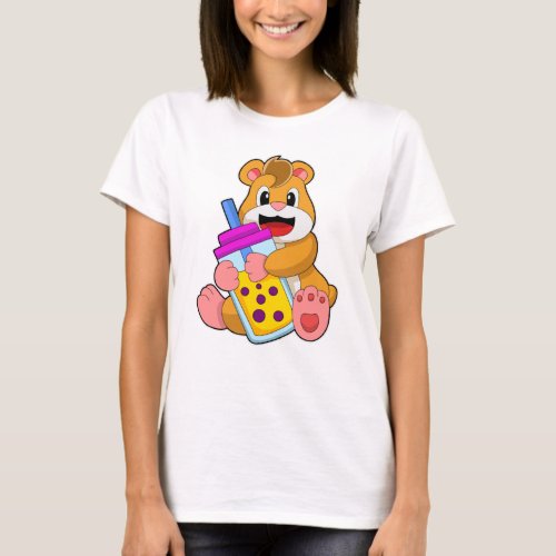 Hamster with Baby bottle Juice T_Shirt