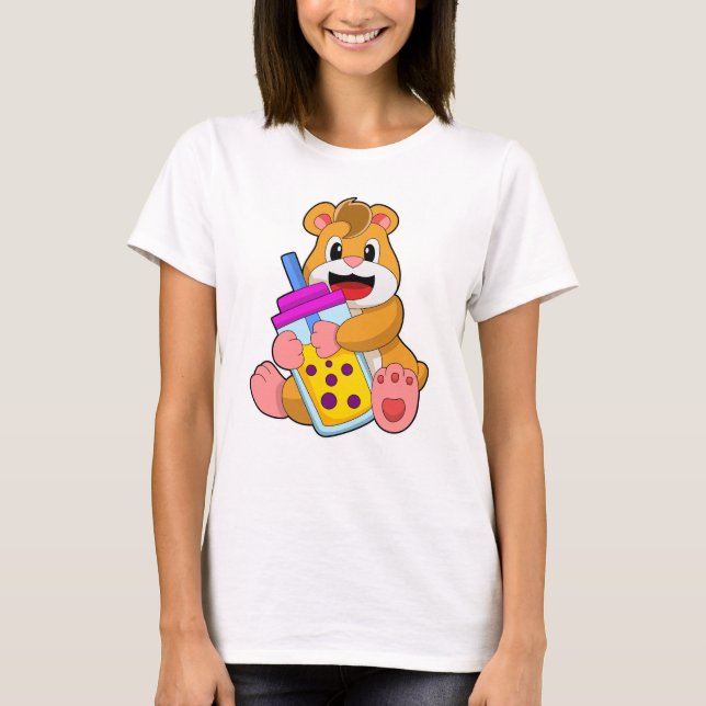 Hamster with Baby bottle Juice T-Shirt (Front)