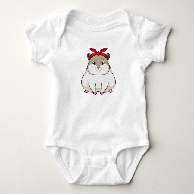 Hamster with Bandana Baby Bodysuit (Front)