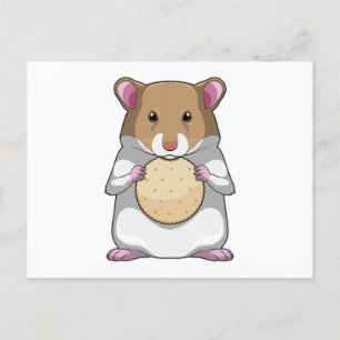 Hamster with Biscuit Postcard