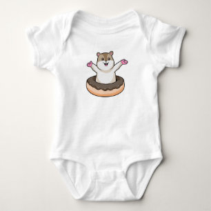 Hamster with Chocolate Donut Baby Bodysuit