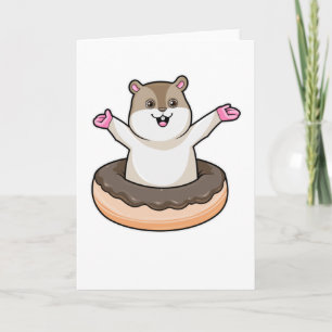 Hamster with Chocolate Donut Card