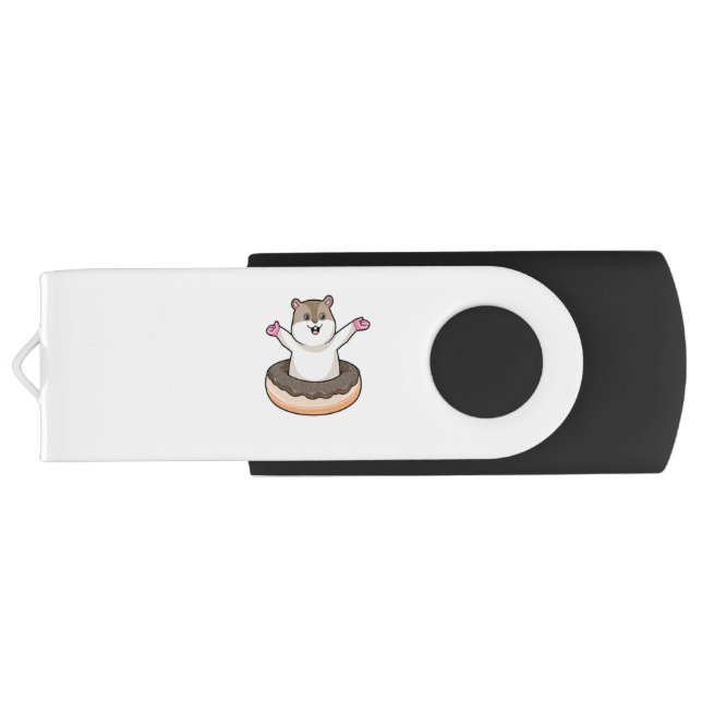 Hamster with Chocolate Donut Flash Drive (Back)
