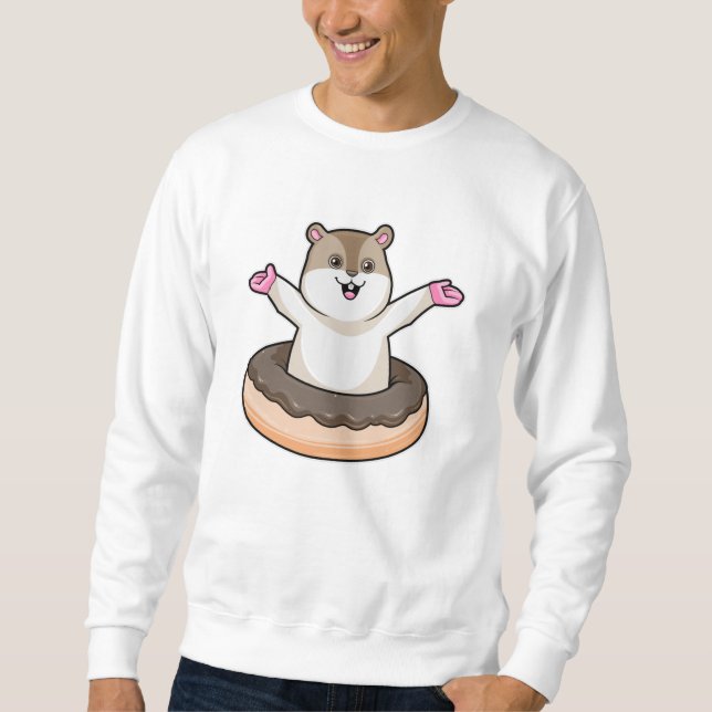 Hamster with Chocolate Donut Sweatshirt (Front)