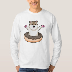 Hamster with Chocolate Donut T-Shirt