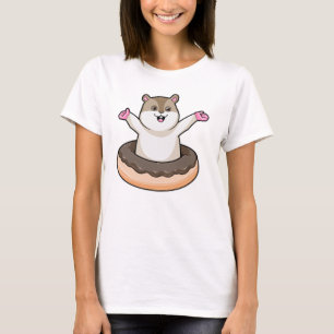 Hamster with Chocolate Donut T-Shirt