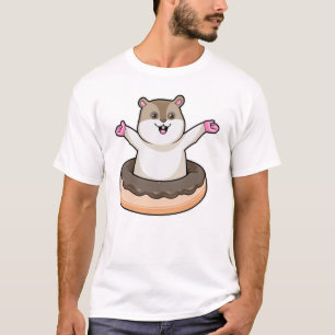 Hamster with Chocolate Donut T-Shirt