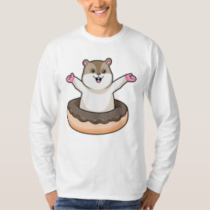 Hamster with Chocolate Donut T-Shirt