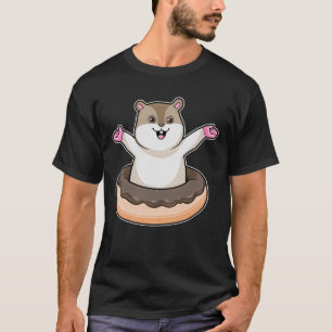 Hamster with Chocolate Donut T-Shirt