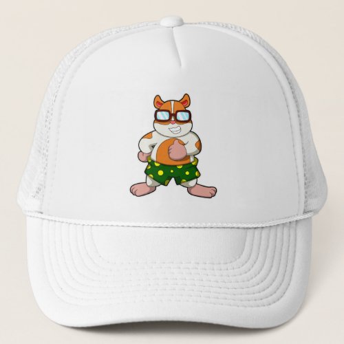 Hamster with colorful Shorts  Sunglasses Trucker Hat